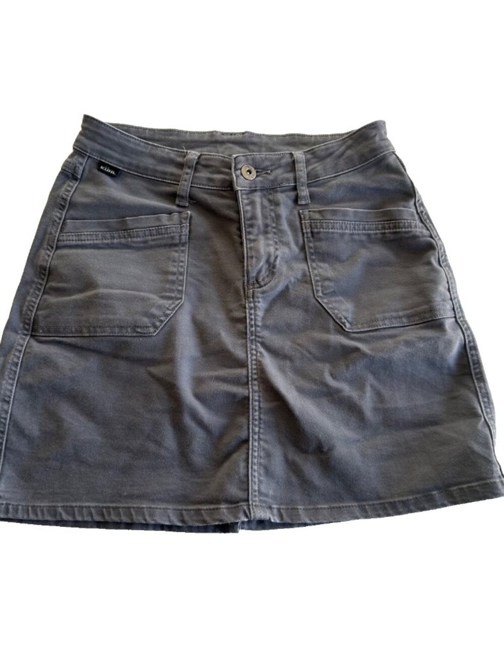 Kuhl Women's 0 Grey Mini Denim Skirt Casual Gorpcore Summer